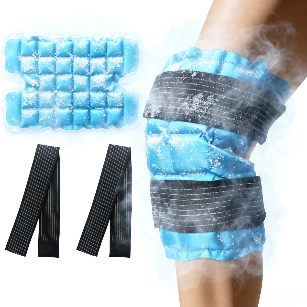 Reusable Knee Hot Cold Therapy Wrap – SAP Gel Cooling Pad Hot Cold Therapy Wrap PLUSH Blue