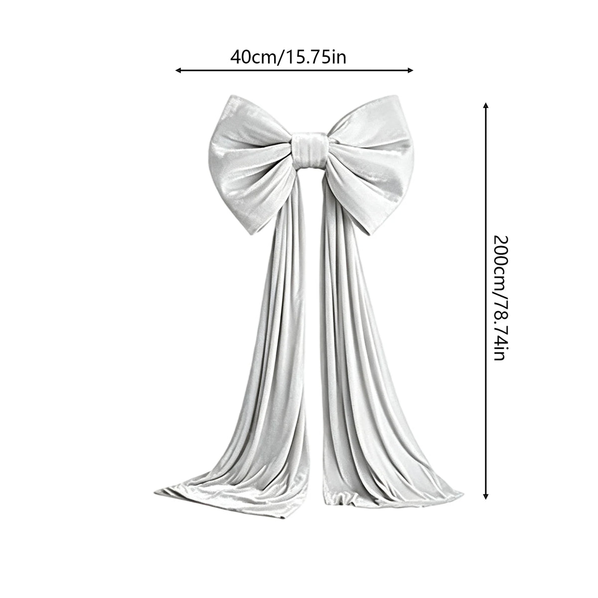 Extra-Large Velvet Christmas Tree Bow – Green & Pink Holiday Christmas Tree Bow PLUSH White 200cm