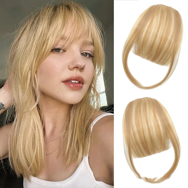 Clip-In Synthetic Air Bangs & Sideburns Hairpiece Black Brown Clip-In Hair Bangs PLUSH 11