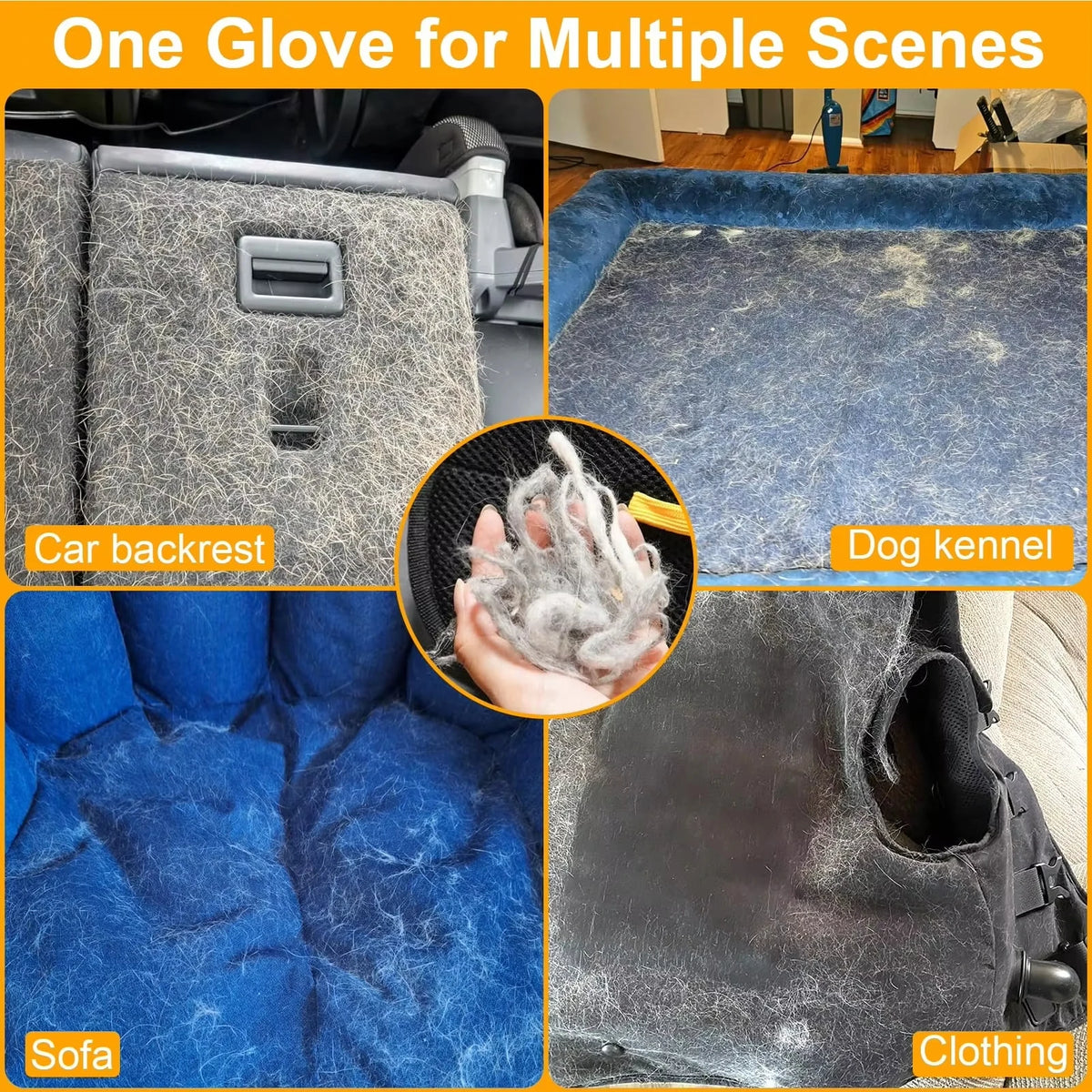Reusable Pet Hair Removal Gloves | Double-Sided Grooming Pet Grooming Gloves PLUSH