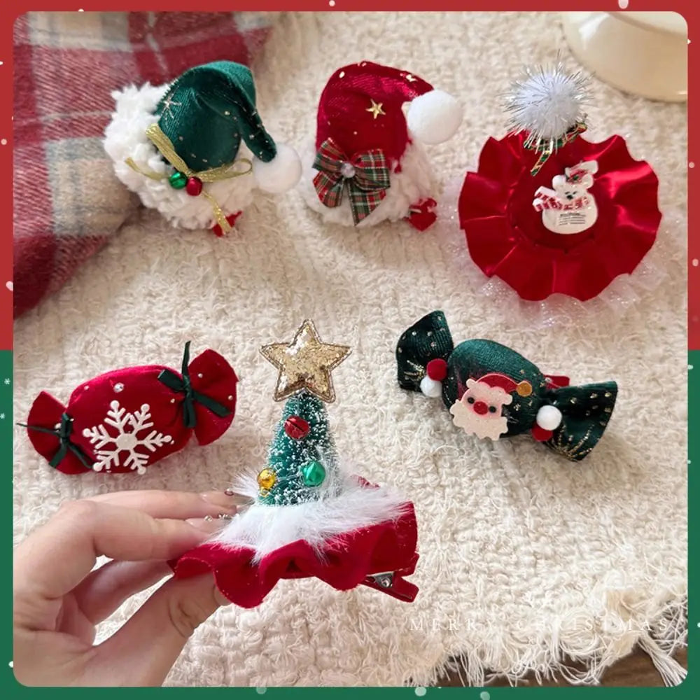 Sequin Christmas Hair Clips – Star, Xmas Tree & Hat Hairpins Christmas Hair Clips PLUSH