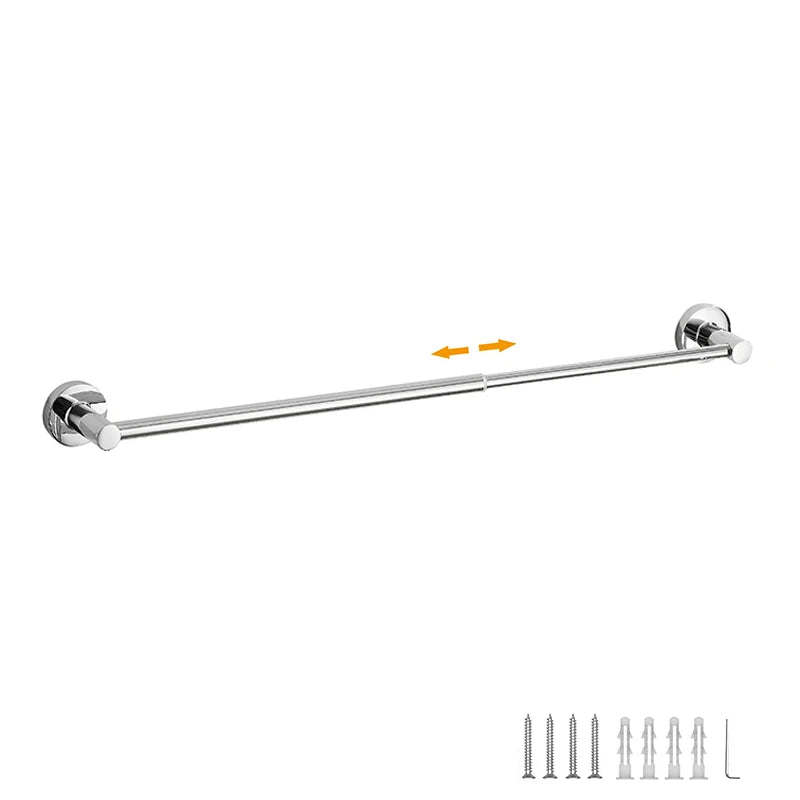 Retractable Towel Bar Stainless Steel – Black & Chrome Retractable Towel Bar PLUSH Chrome