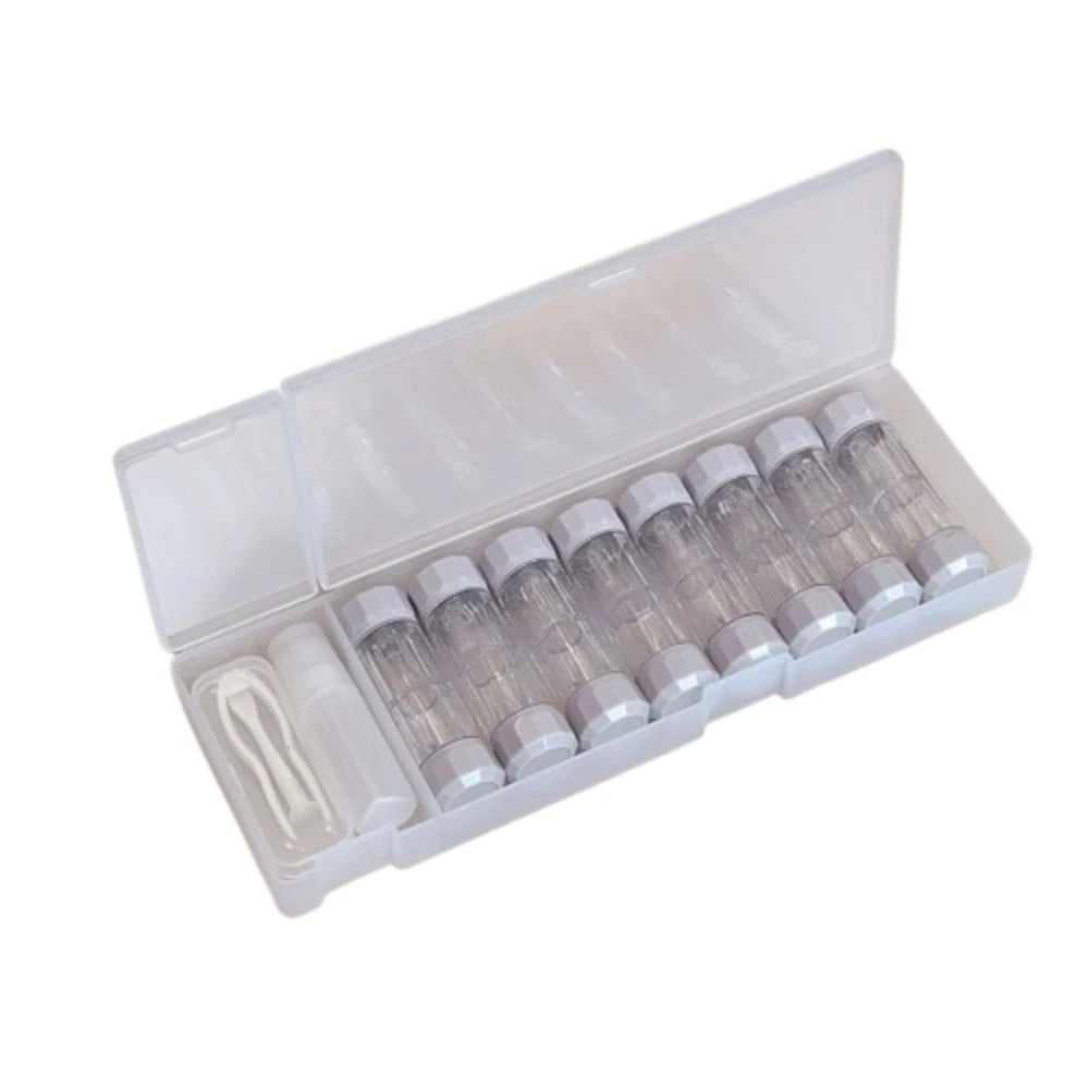 8 Pairs Contact Lens Case Set – 7 Colors, RGP Storage Contact Lens Case PLUSH Grey