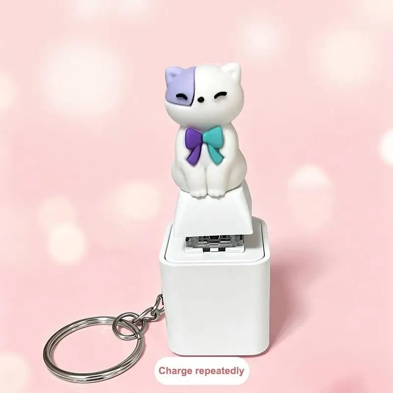 LED Sound Fidget Keychain – Dog & Cat Clicker Toy USB-C Fidget Keychain Toy PLUSH