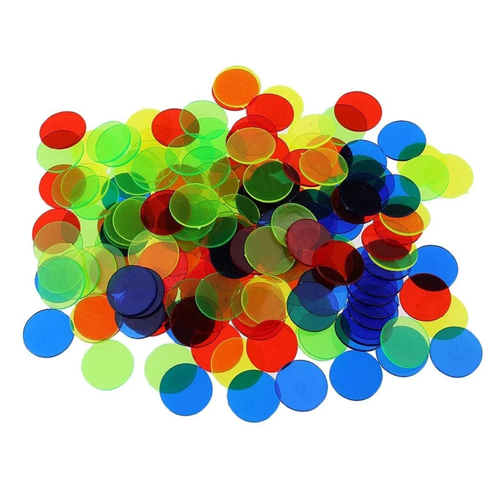 100pcs Transparent Disc Counters – Bingo Chips & Math Manipulatives Math Manipulatives PLUSH