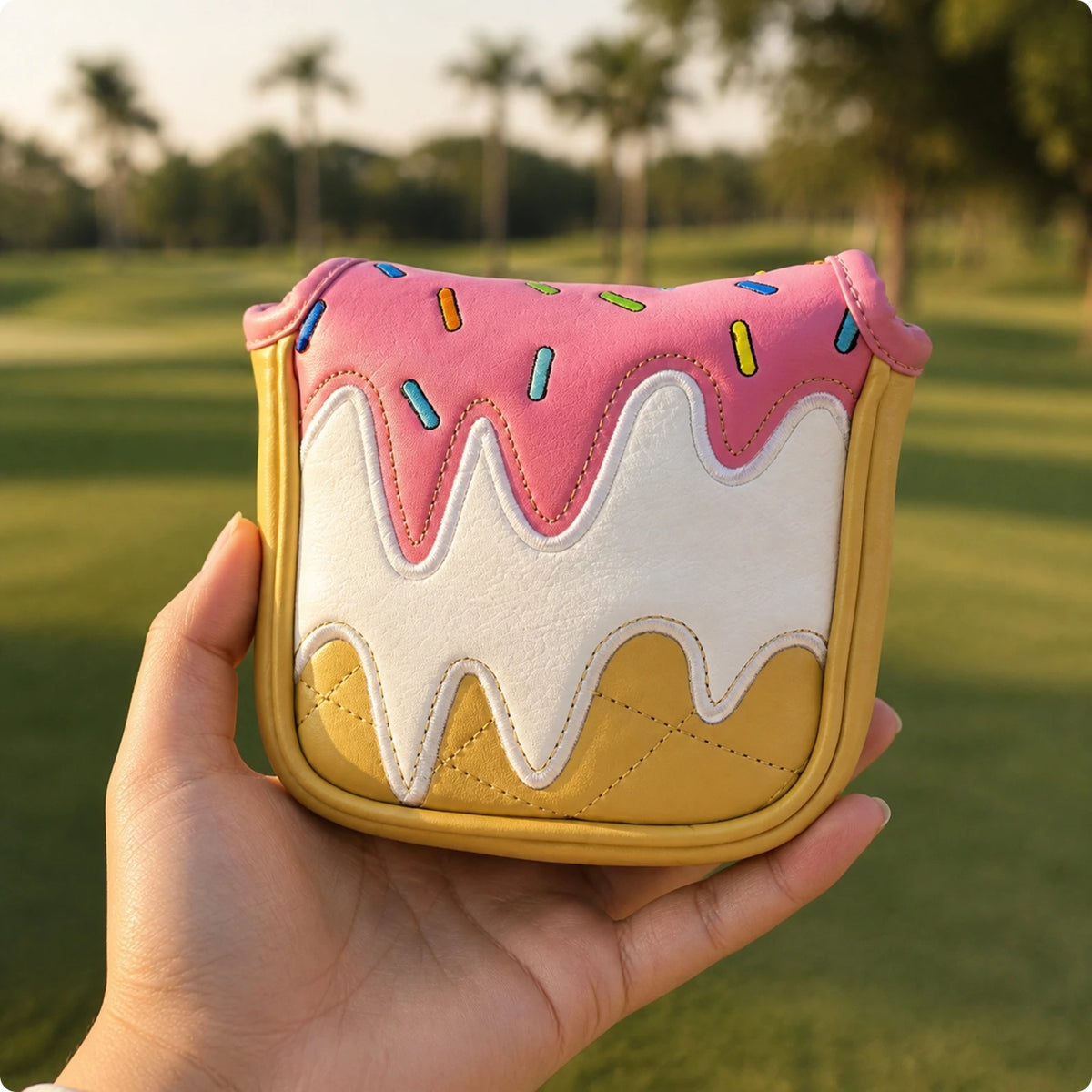 Ice-Cream Design Golf Club Headcover | PU Faux Leather Golf Club Headcover PLUSH Ice Cream Square