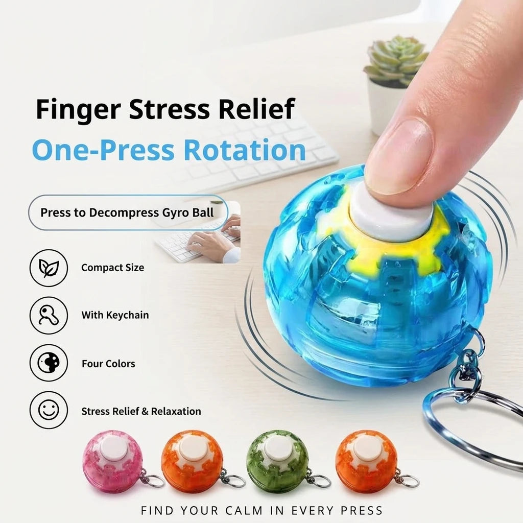 Rotatable Fidget Spinner Ball Keychain – Mini Sensory Toy Fidget Sensory Toy PLUSH