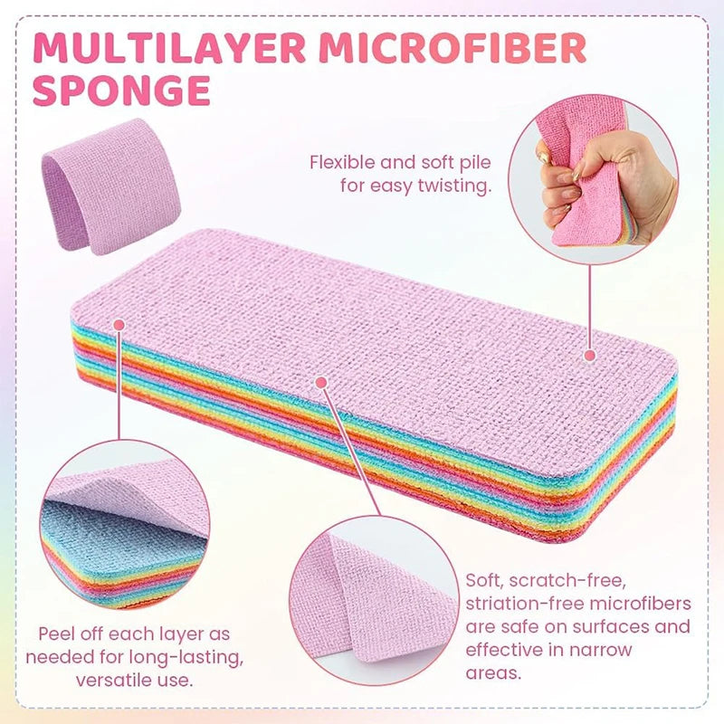 12-Layer Peelable Microfiber Kitchen Sponge | Reusable Scrub Kitchen Cleaning Sponge PLUSH