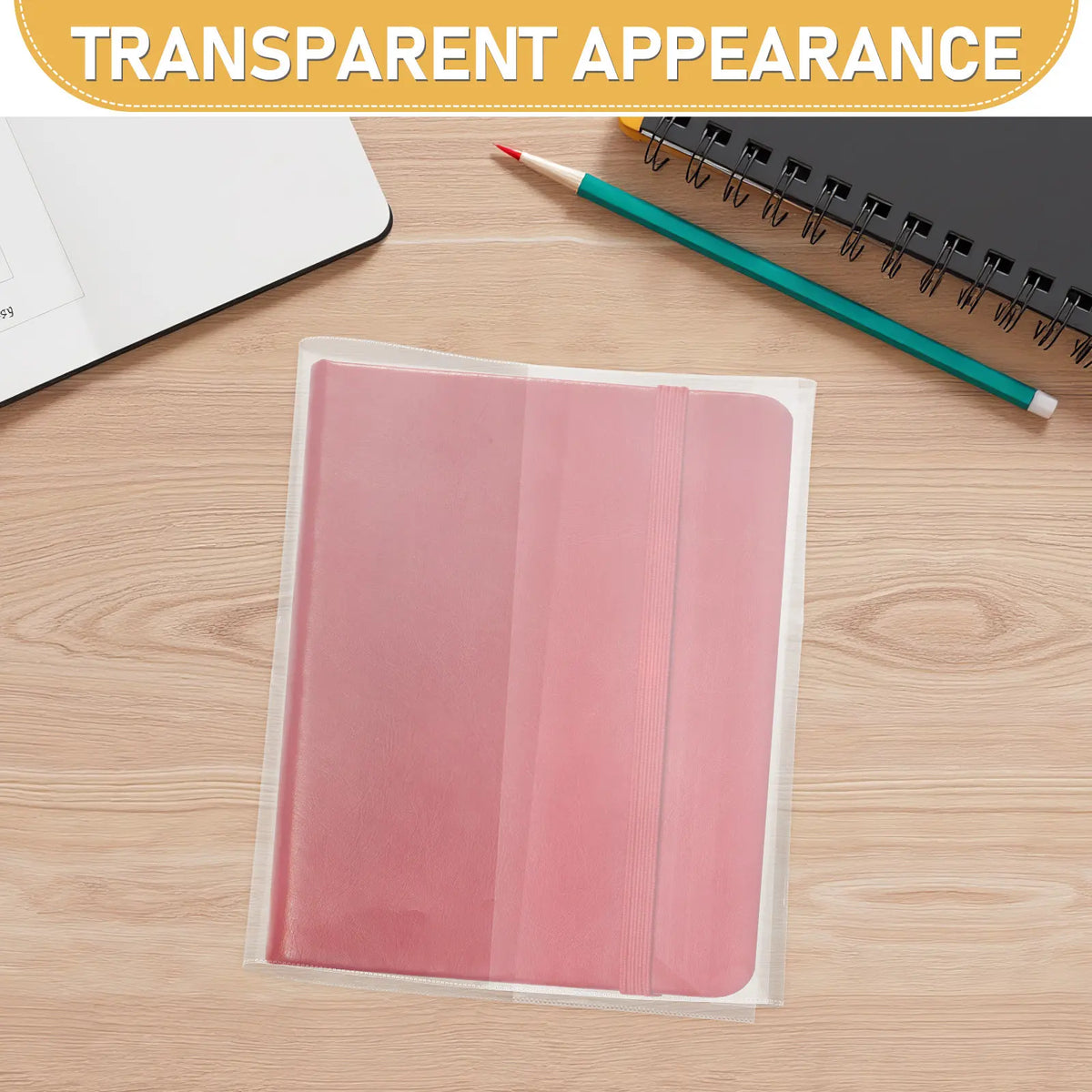 10pcs A5 Clear Waterproof Transparent Book Cover Protectors Book Cover Sleeves PLUSH