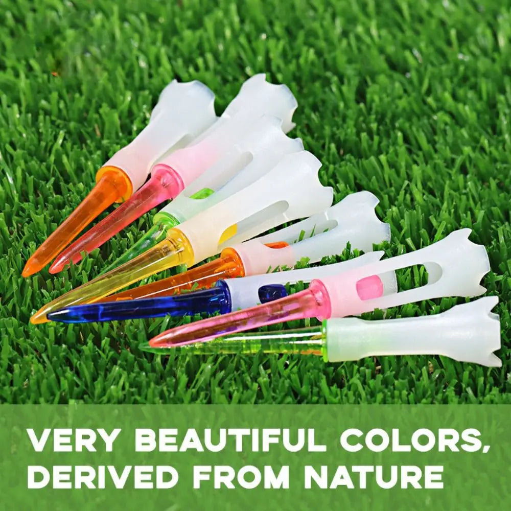 10pcs 83mm Rubber Cushion Golf Tees – Multicolor Plastic Set Golf Tees PLUSH