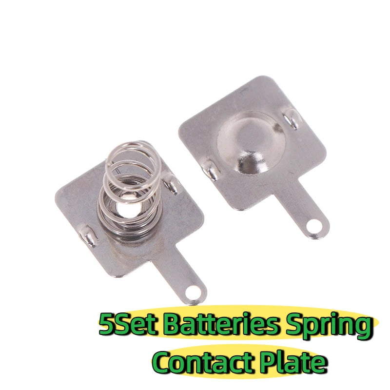 5-Set AA Battery Spring & Contact Plate Replacements – Silver Battery Contact Parts PLUSH