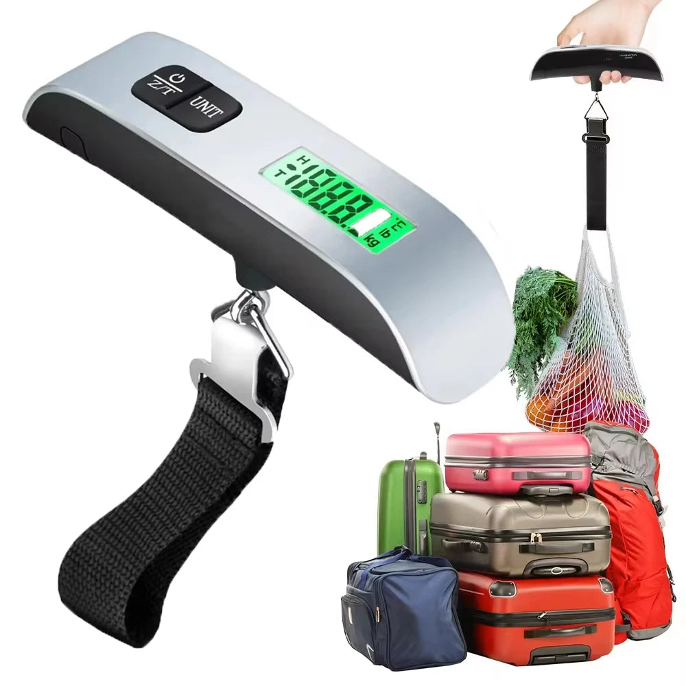 50kg Digital Hanging Luggage Scale – LCD, Portable Travel Digital Luggage Scale PLUSH