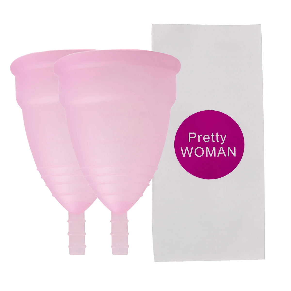 Medical Grade Silicone Menstrual Cup S & L | XceeFit Menstrual Cup PLUSH L Size 2Pcs-Naked-Pink