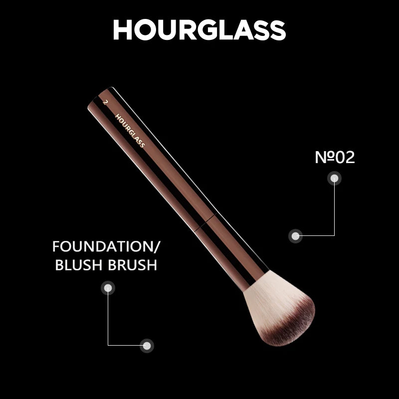 Hourglass No.2 Foundation & Blush Brush – Soft Fiber Face Brush Makeup Brush PLUSH