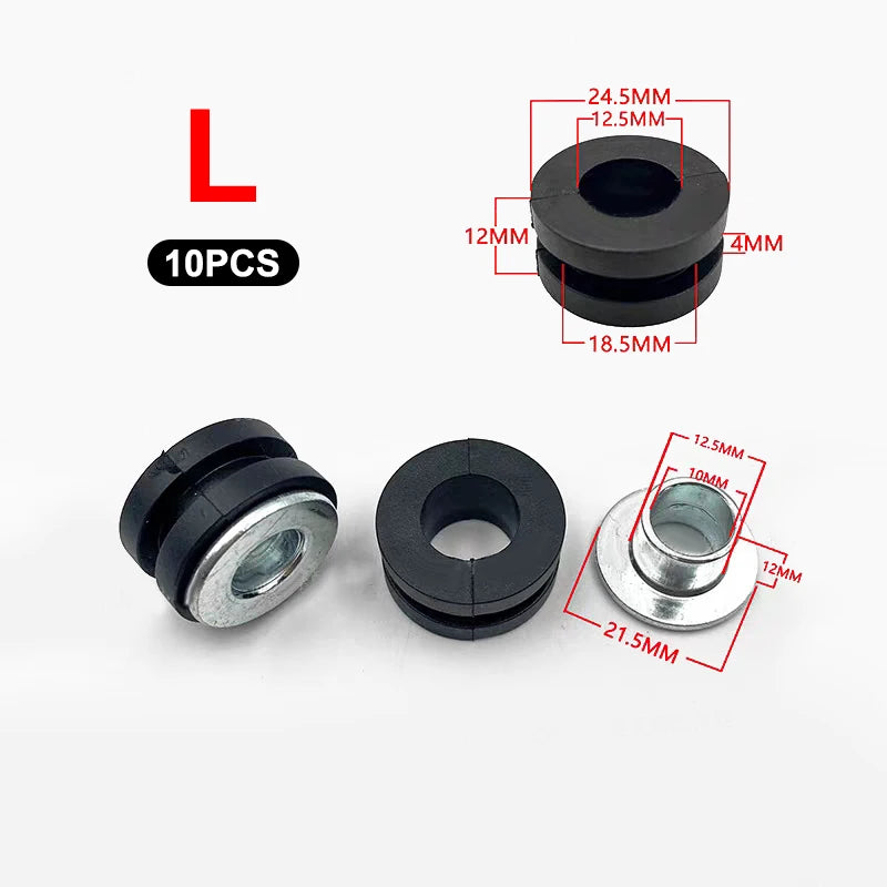 Motorcycle Rubber Shock Absorber Grommets 5 Sets + Bolt Kit Motorcycle Grommet Kit PLUSH L