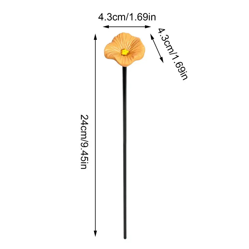 Resin Flower Bee & Butterfly Watering Station with Stake Garden Pollinator Feeder PLUSH Orange