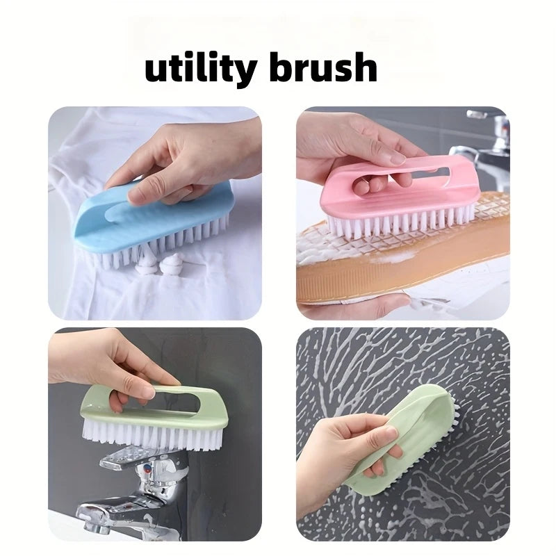 2-Pack Hard Bristle Brush – Shoe, Laundry & Floor Scrubber Cleaning Scrub Brush PLUSH