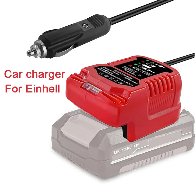 ZWINCKY 2A Car Charger for Einhell 18V Lithium – DC 12V/24V Vehicle Battery Charger PLUSH