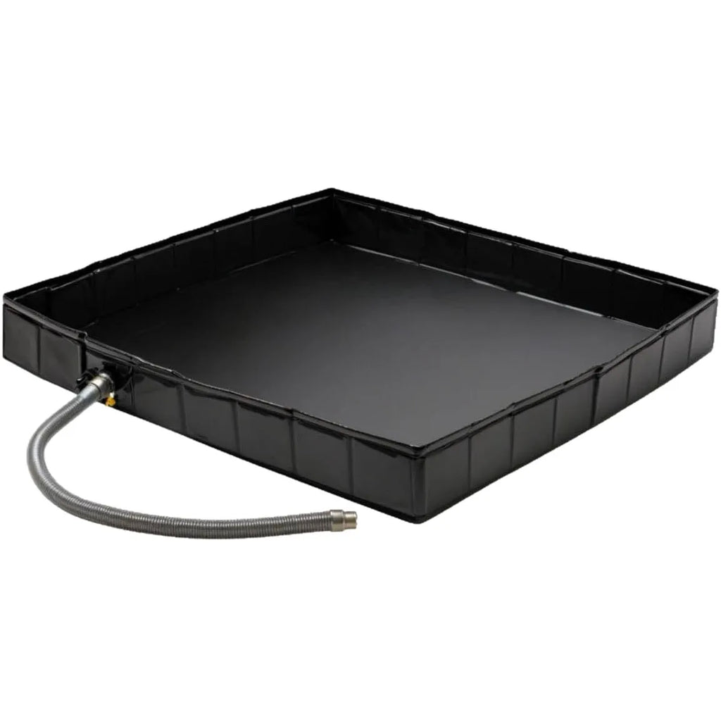 Portable Outdoor Shower Tray 104cm PVC Water Collection Pool Portable Shower Tray PLUSH black