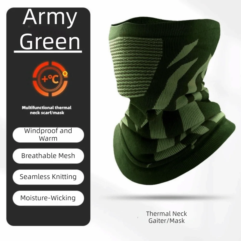 Windproof Thermal Balaclava Cycling Mask & Neck Warmer Balaclava Cycling Mask PLUSH Dark Green
