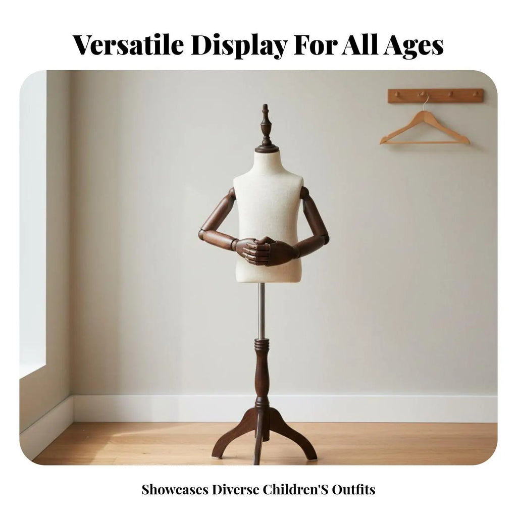 Half Body Kids Mannequin – Cotton Linen Cover & Wood Base Children's Mannequin PLUSH