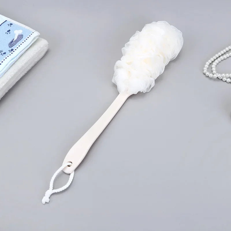 Long Handle Soft Mesh Bath Brush – Body Shower Scrubber Bath Shower Brush PLUSH