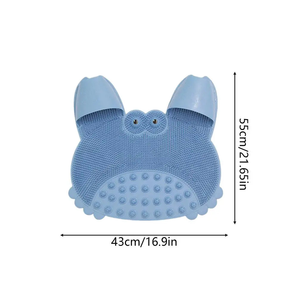 Silicone Foot Scrubber Shower Mat with Suction Cups – 55x43cm Foot Scrubber Mat PLUSH Blue