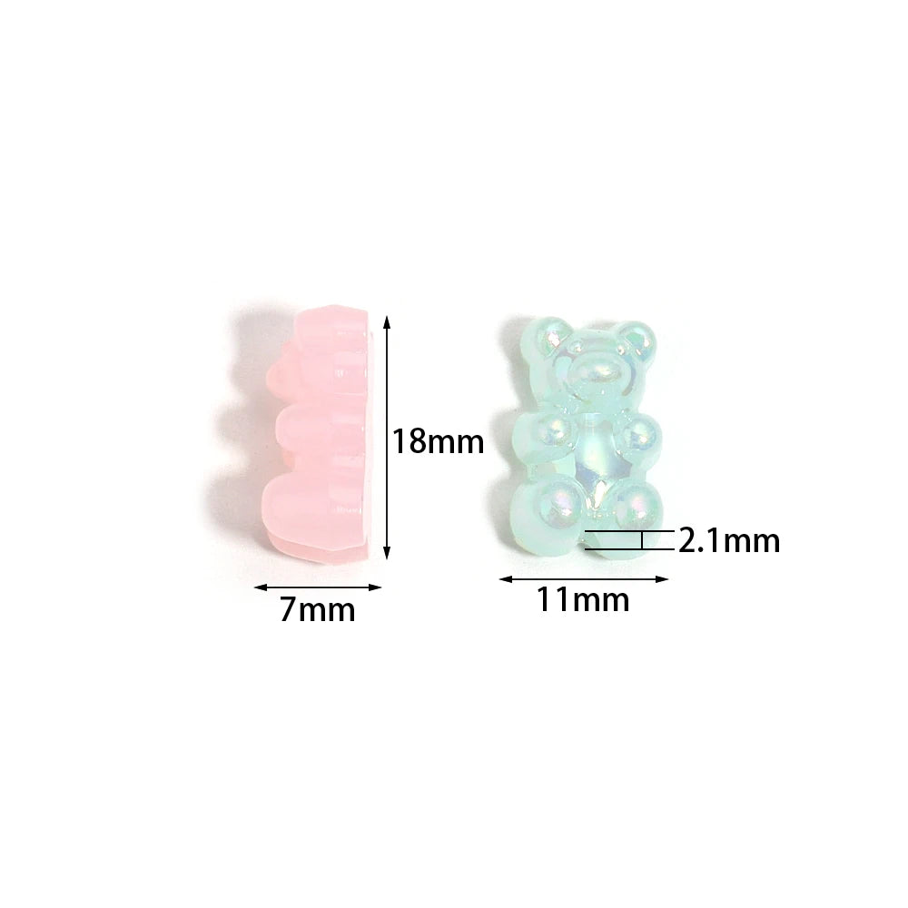 50pcs Jelly Bear Acrylic Spacer Beads – DIY Jewelry Making Acrylic Spacer Beads PLUSH