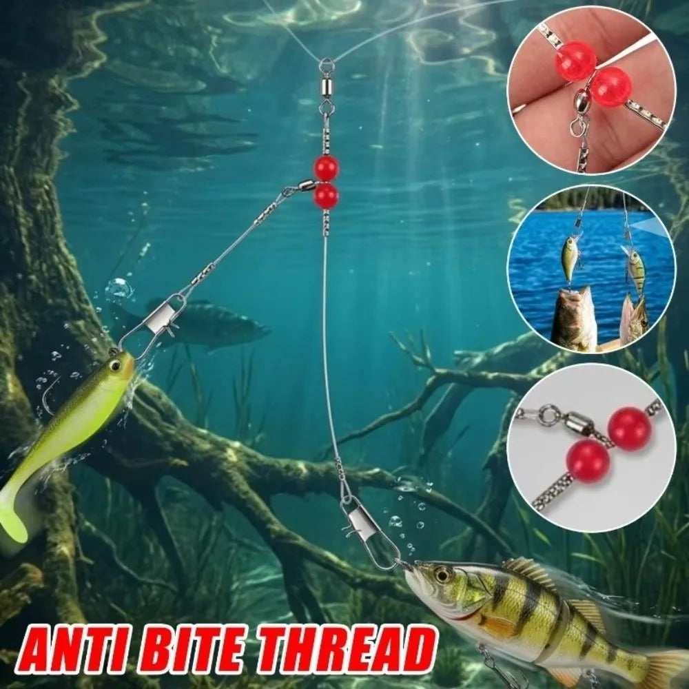6pcs Pre-Made Fishing Leader Rigs – Abrasion-Resistant Nylon Fishing Leader Rigs PLUSH