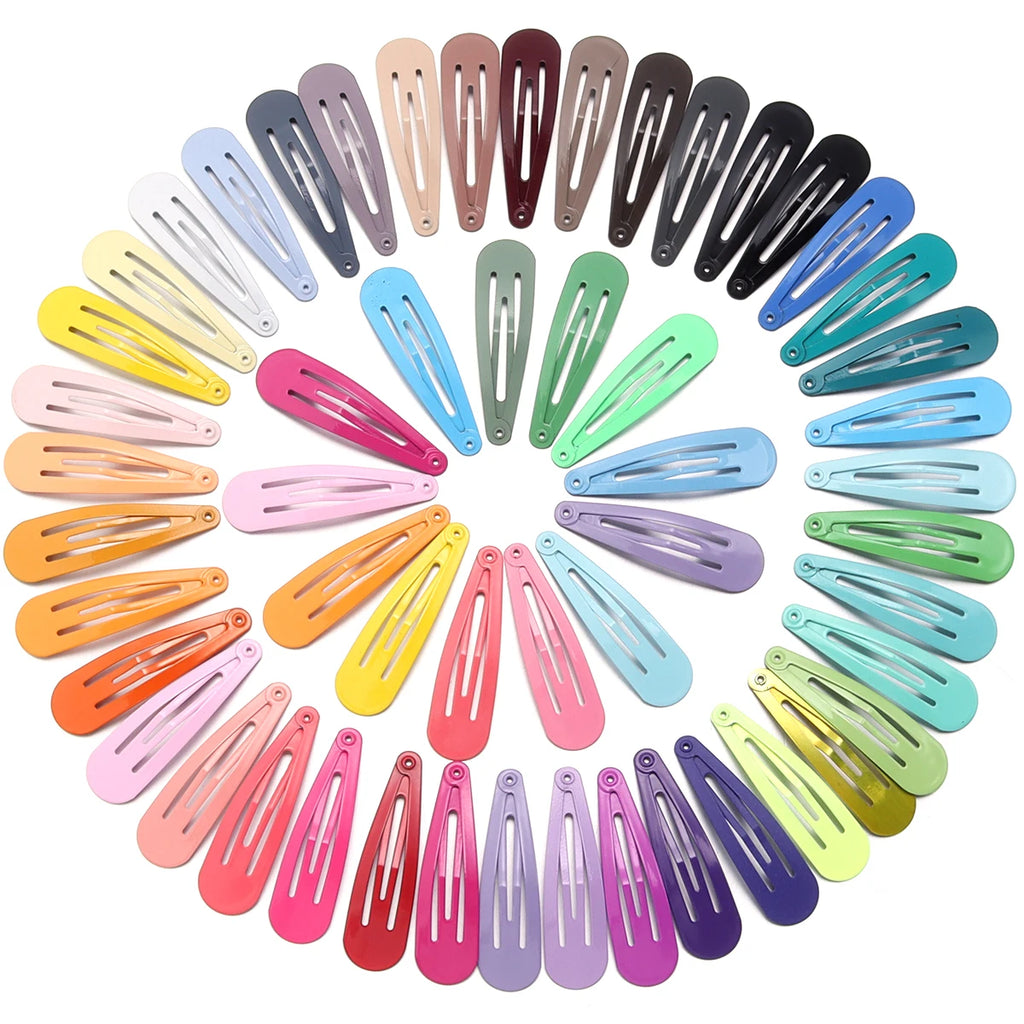 50pcs Metal Candy Color BB Hair Clips Y2K Waterdrop Hairpins BB Hair Clips PLUSH