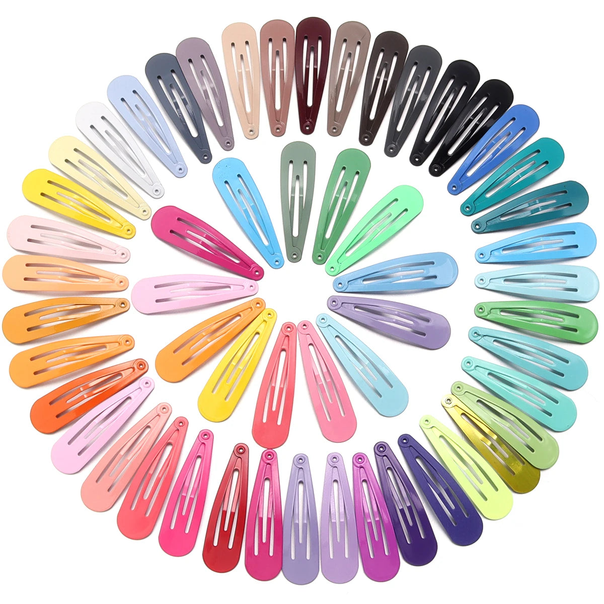 50pcs Metal Candy Color BB Waterdrop Hair Clips Y2K Girls BB Hair Clips PLUSH