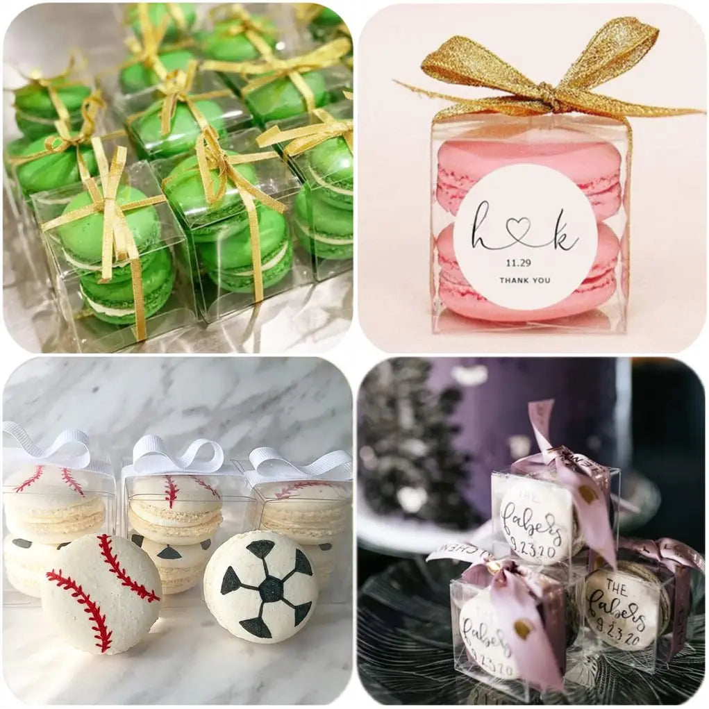 50pcs 2x2x2 Clear Gift Boxes with Gold Ribbon | Party Favors Clear Favor Boxes PLUSH