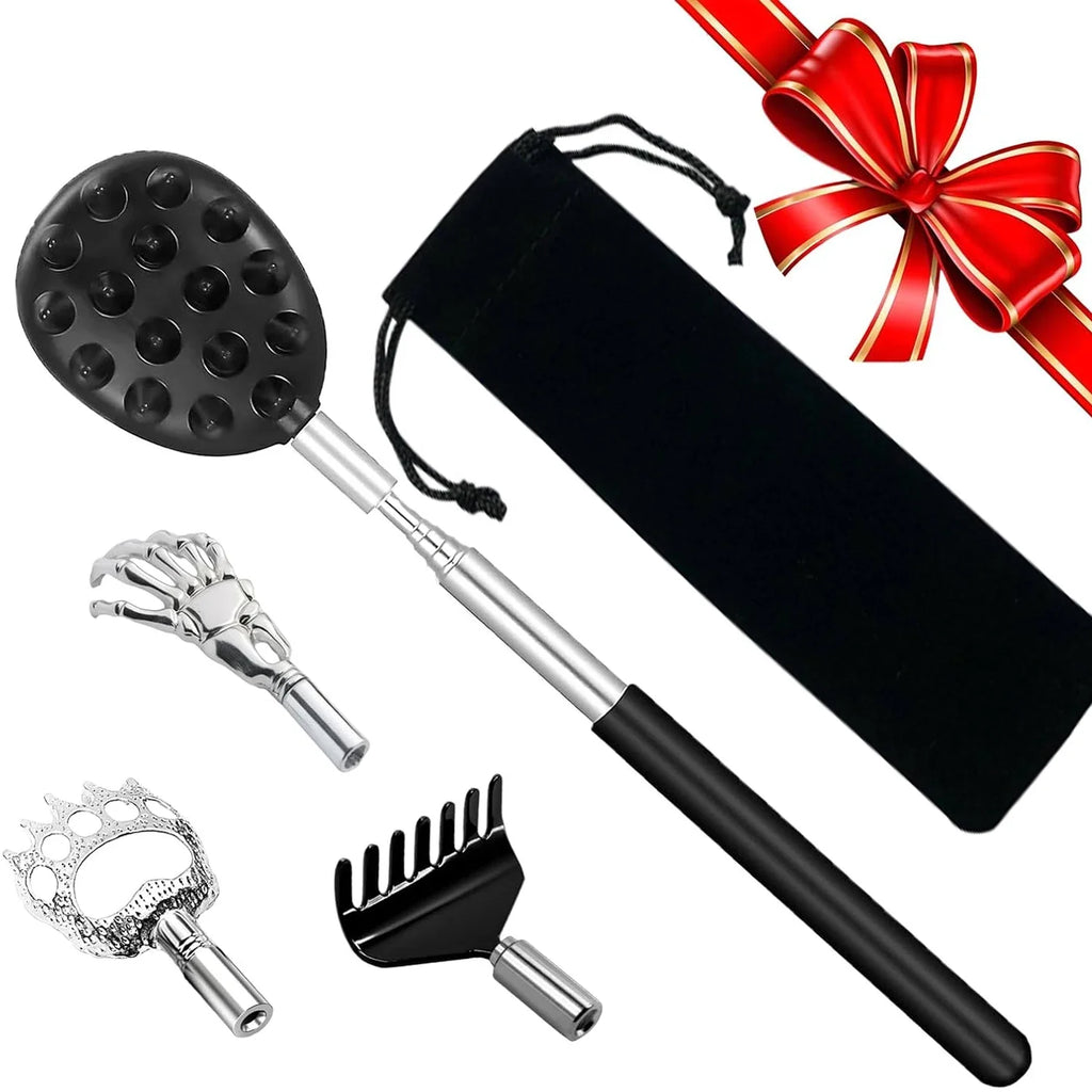 Telescoping Back Scratcher Set – 4 Heads, Extends to 32" Back Scratcher Set PLUSH
