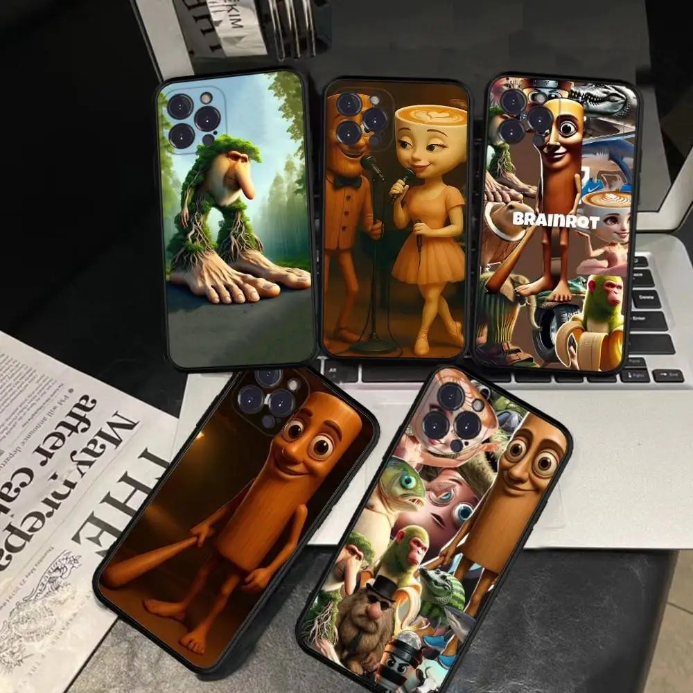 Tung Tung Sahur iPhone Case Shockproof Silicone Cover Phone Case PLUSH