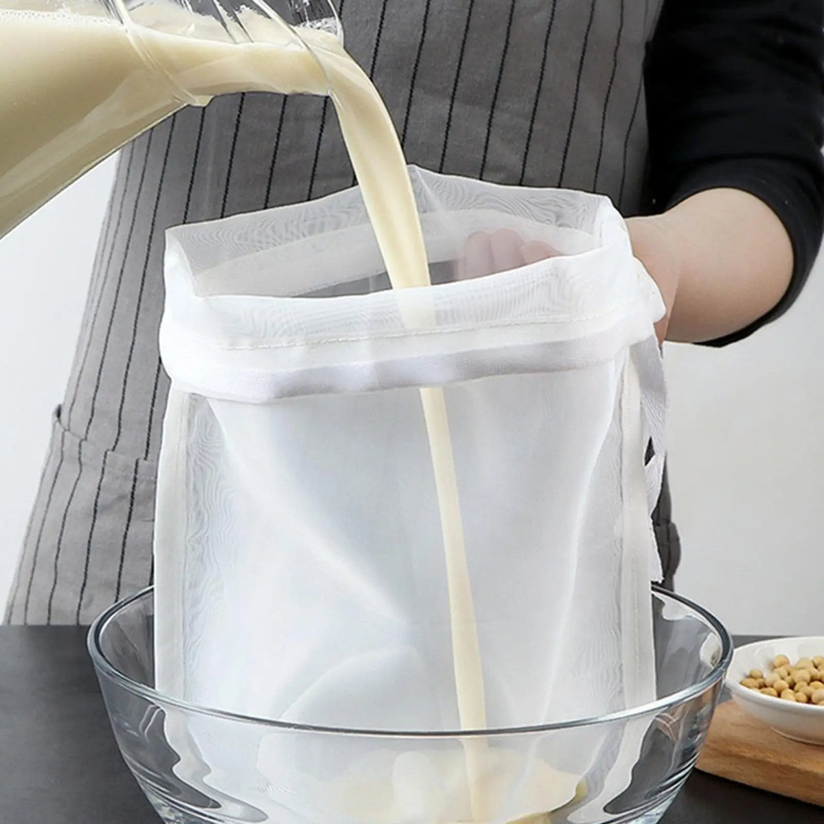 200 Mesh Nylon Strainer Bag for Nut Milk, Coffee & Tea Kitchen Strainer Bag PLUSH