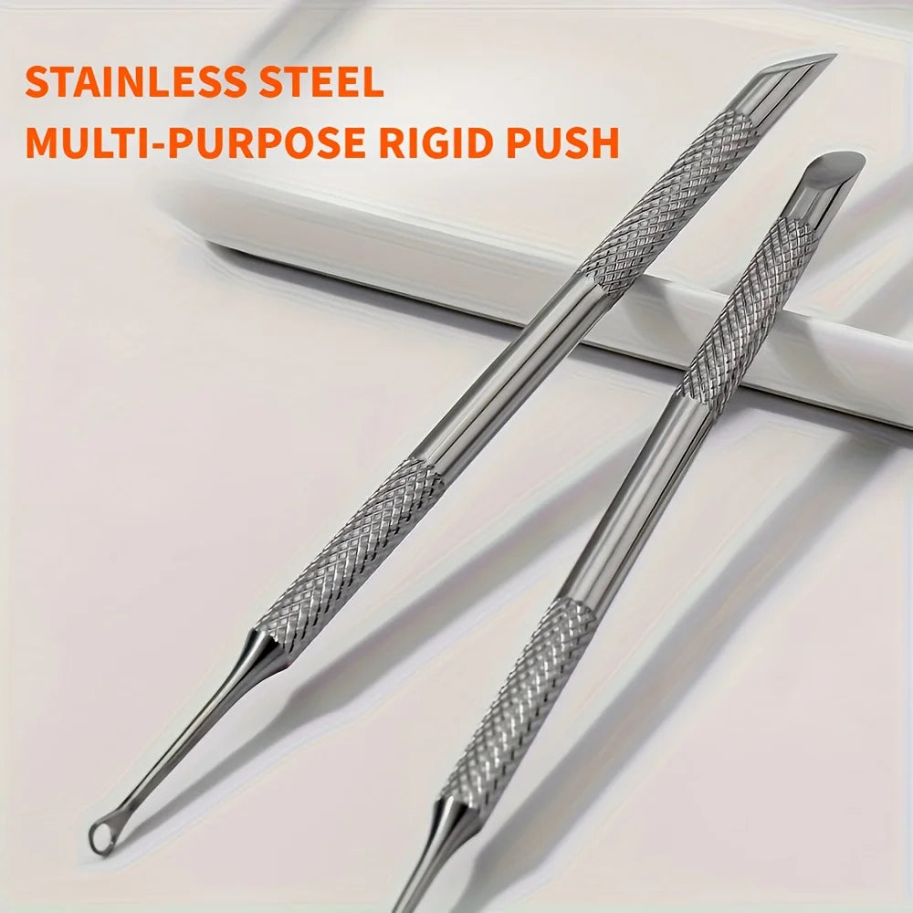 Stainless Steel Cuticle Pusher & Dead Skin Remover Nail Tool Cuticle Pusher Tool PLUSH