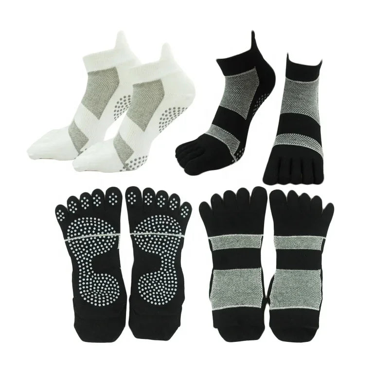 Cotton Five-Toe Anti-Slip Sports Ankle Socks for Men Five Toe Ankle Socks PLUSH