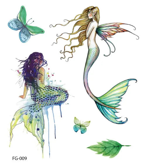 Purple Fairy Butterfly Glitter Temporary Tattoo Stickers