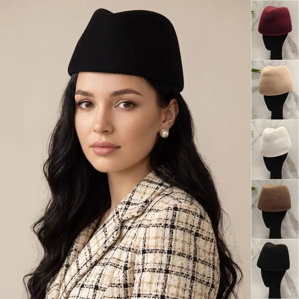 Women's Elegant Pillbox Hat | Dome Fedora Beret Formal Hat Formal Pillbox Hat PLUSH