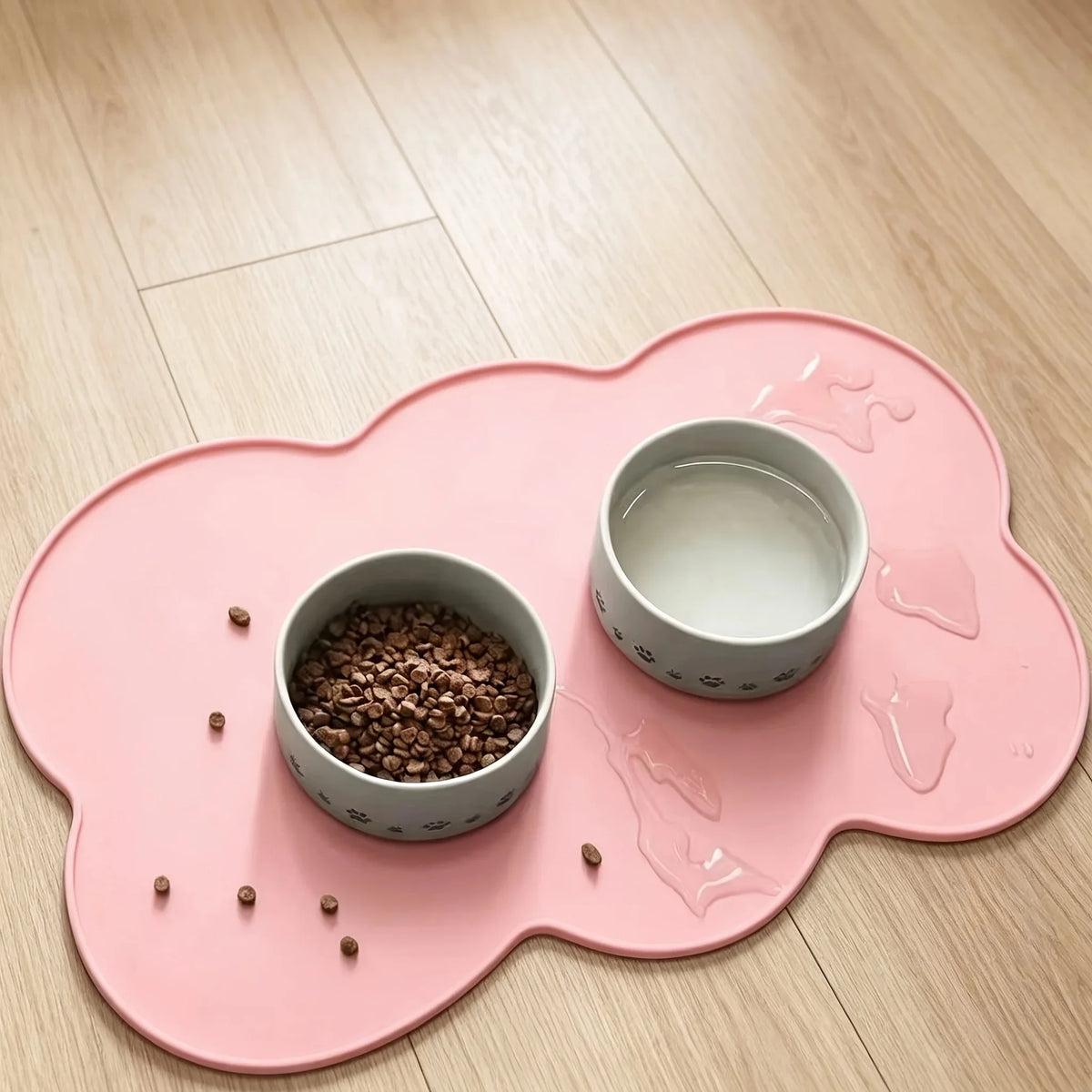 Silicone Pet Feeding Mat for Cats & Dogs – Waterproof Bowl Mat Pet Feeding Mat PLUSH Pink 110cm