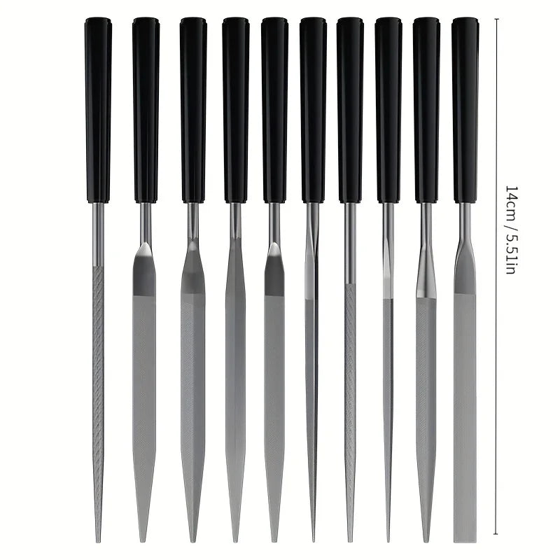 10pcs Metal Needle File Set – Steel Rasp for Wood, Glass & Stone Needle File Set PLUSH