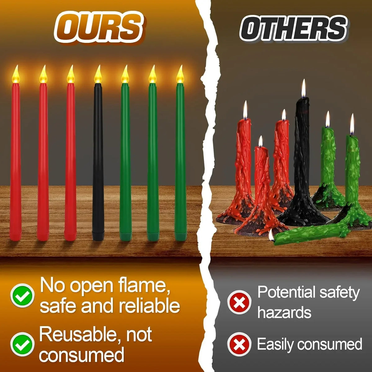 LED Flameless Taper Candles with Remote | Flickering Decor Flameless LED Candles PLUSH