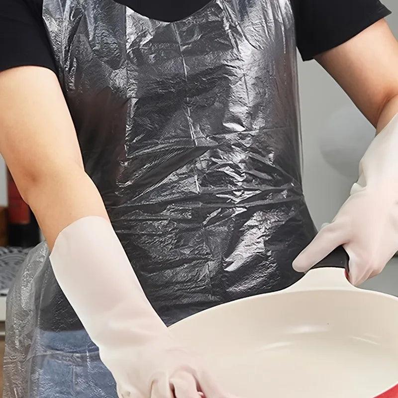 Disposable PE Aprons Waterproof 25/50/100 Pack – BBQ & Cooking Disposable Apron PLUSH