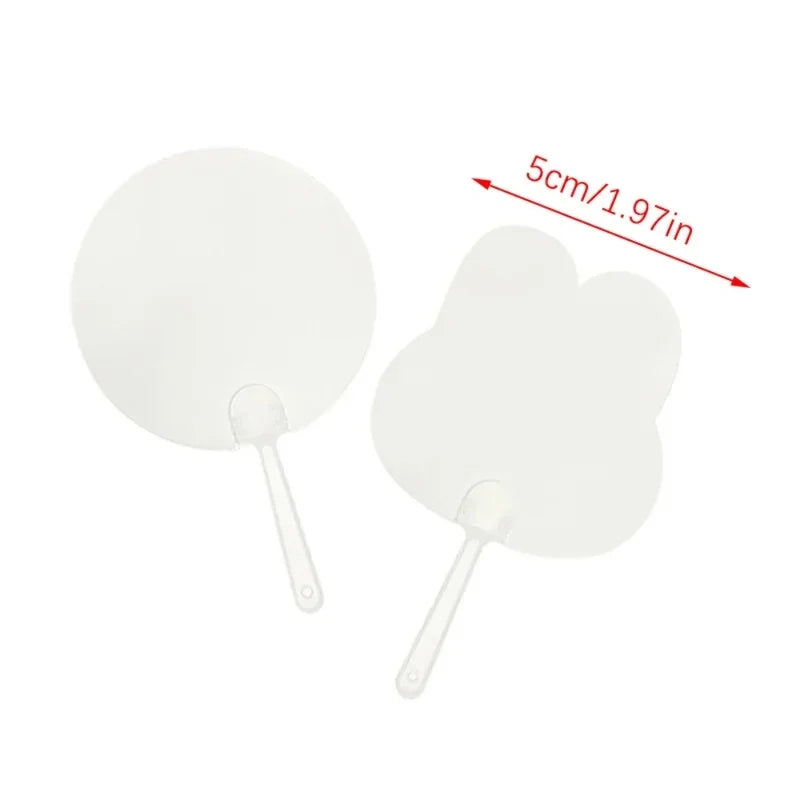 50pcs Mini Transparent Blank DIY Fans – Party Favors & Crafts DIY Craft Fans PLUSH