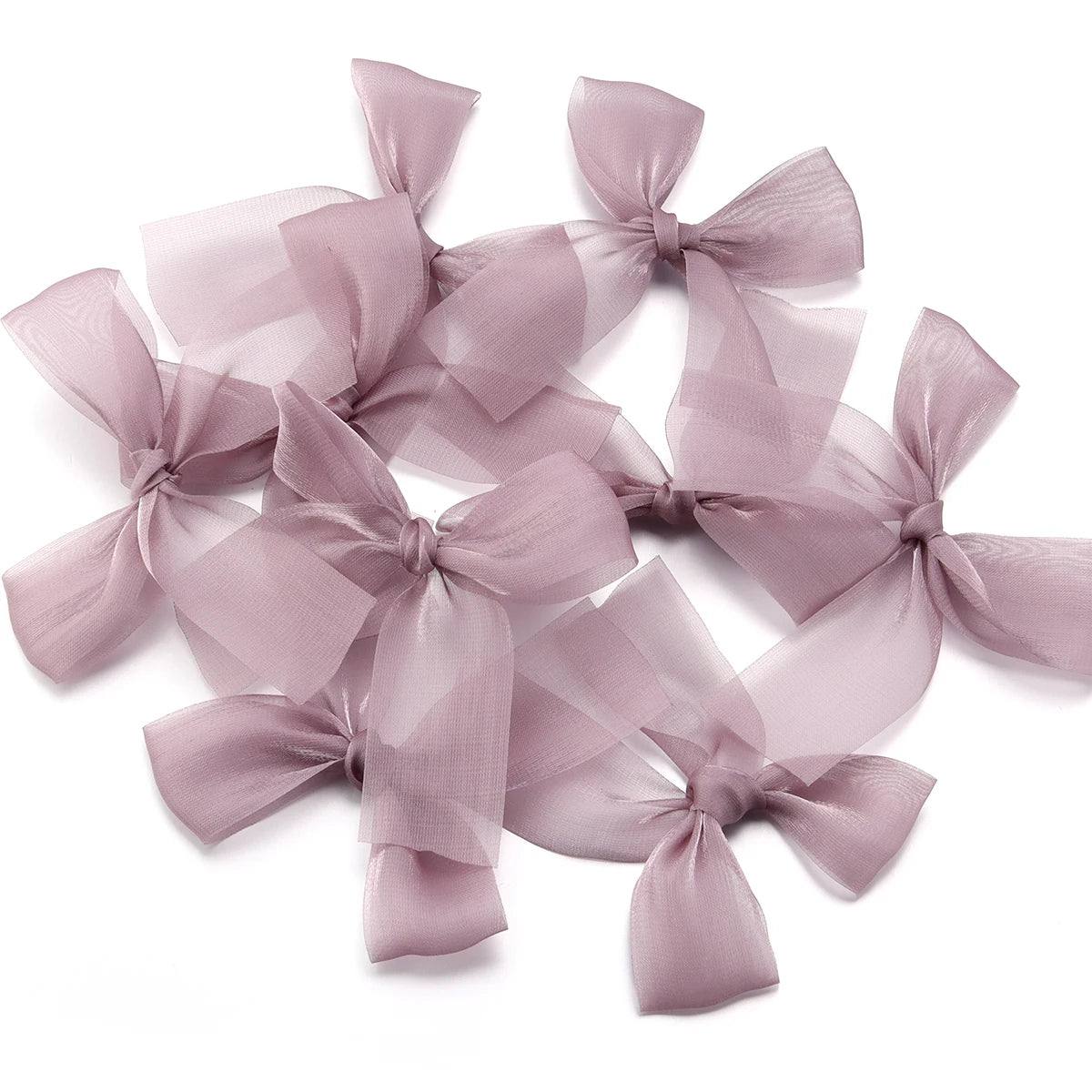 5pcs Satin Ribbon Bows 7x8cm – Multicolor Bowknot Craft Décor Craft Ribbon Bows PLUSH Purple 7cmx8cm