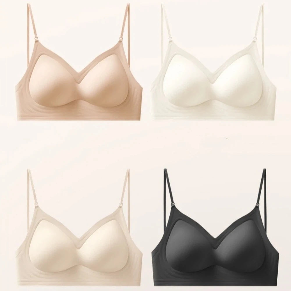 Wireless Push-Up Bra Deep V Seamless Lingerie for Women Wireless Push-Up Bra PLUSH