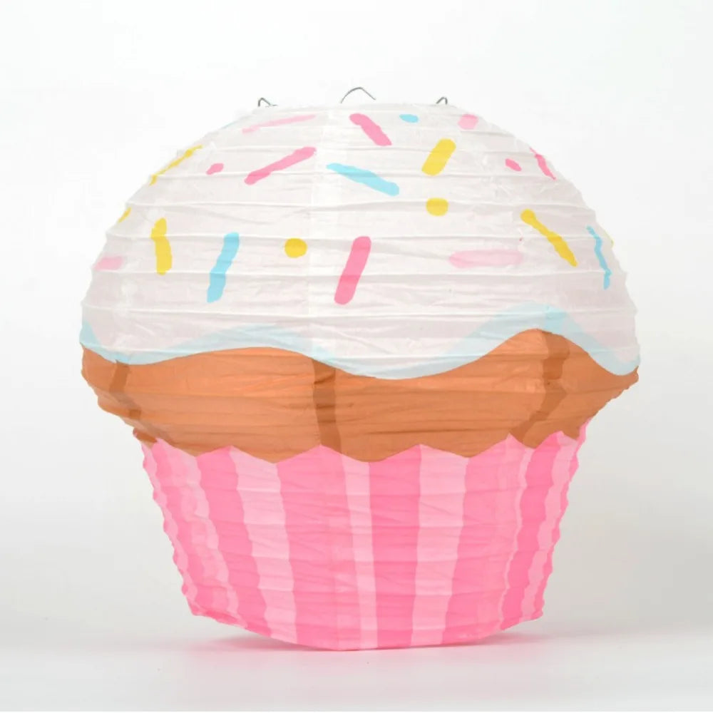 Foldable Round Paper Lantern Donut Ice Cream Party Decor Paper Party Lantern PLUSH Style 3