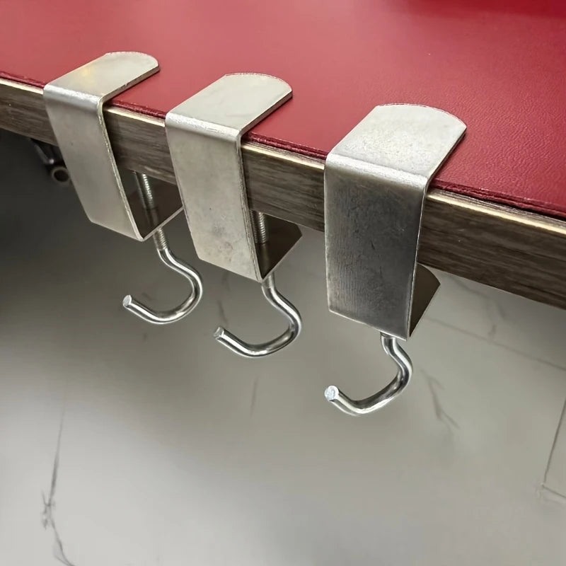 Snap-On Table Edge Hook – Adjustable Nail Free Bag Hanger Desk Bag Hook PLUSH