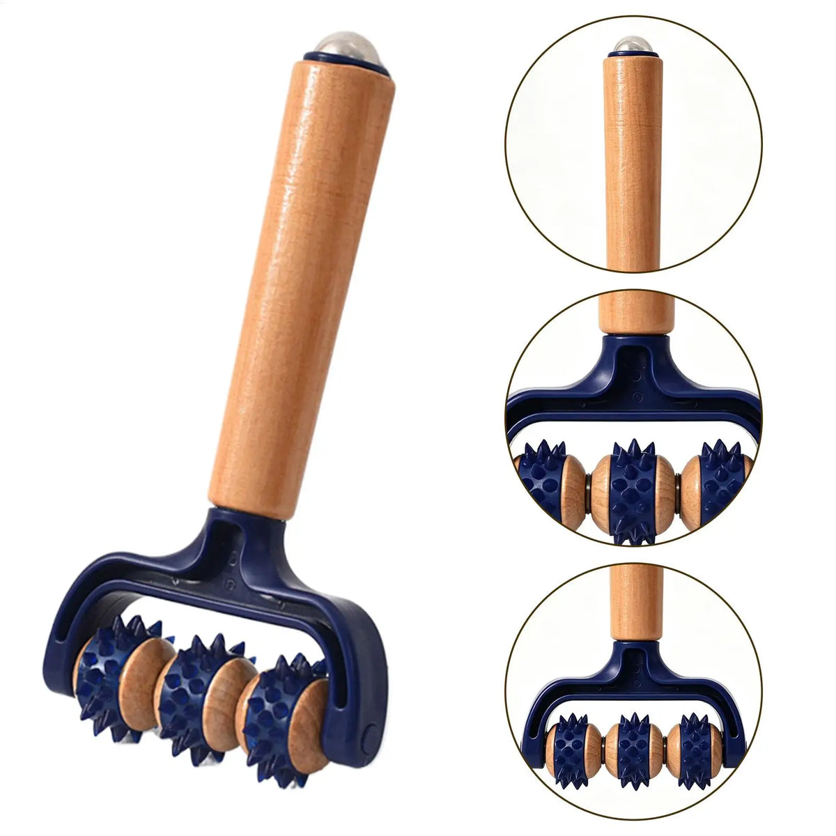Wooden Handheld Massage Roller – Body, Neck & Legs Handheld Massage Roller PLUSH