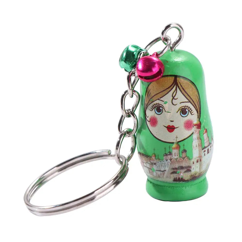 Wooden Matryoshka Russian Doll Key Ring Pendant – Creative Gift Wooden Doll Keychain PLUSH